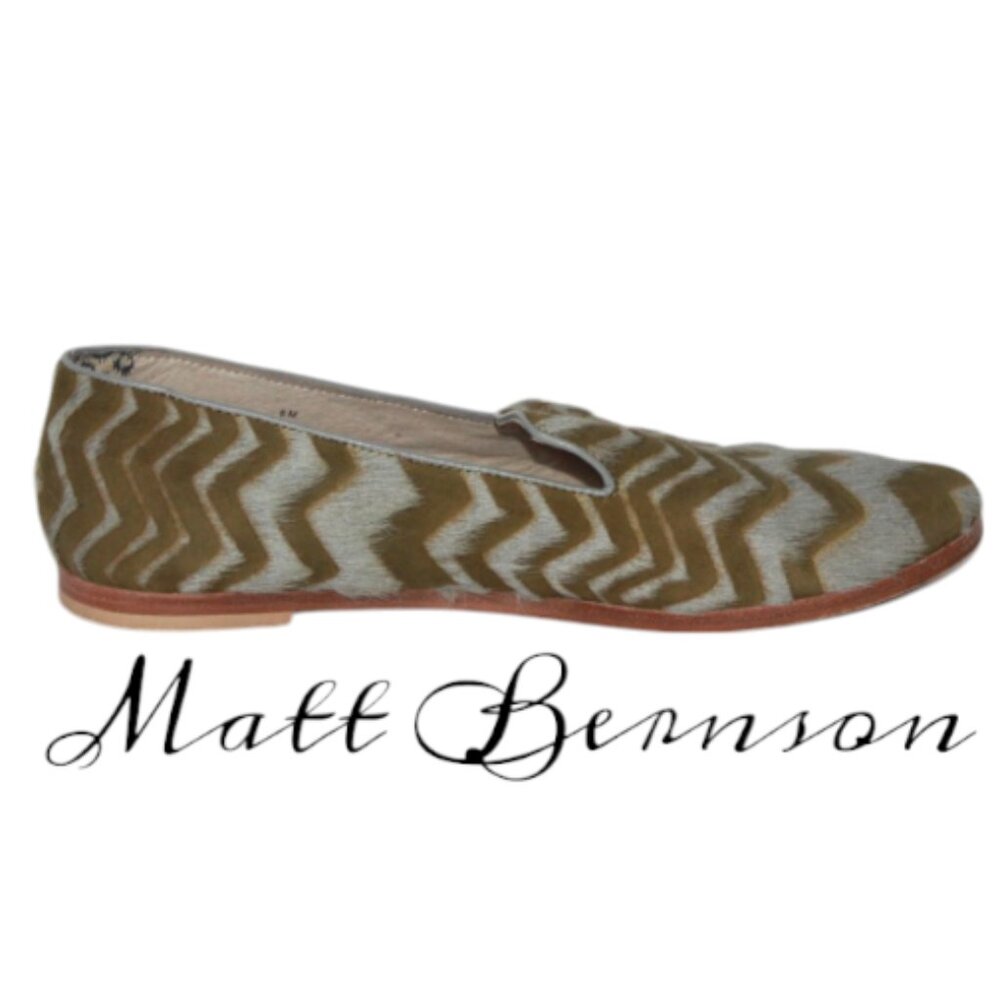 Matt Bernson Gitanes Flats Chevron Pattern Slip-On Shoe Size 8